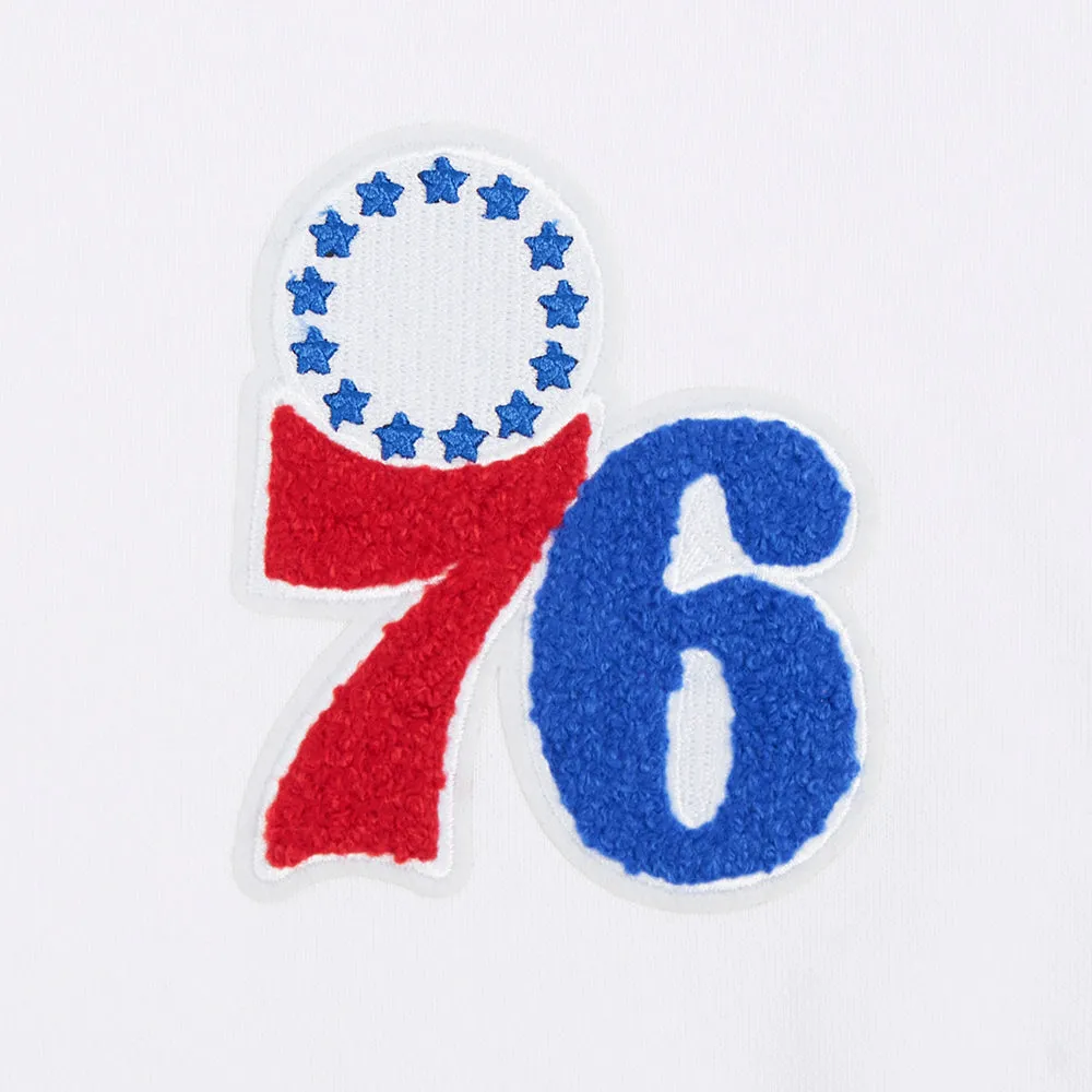 NBA PHILADELPHIA 76ERS CLASSIC WOMEN'S CROPPED PO HOODIE (WHITE)