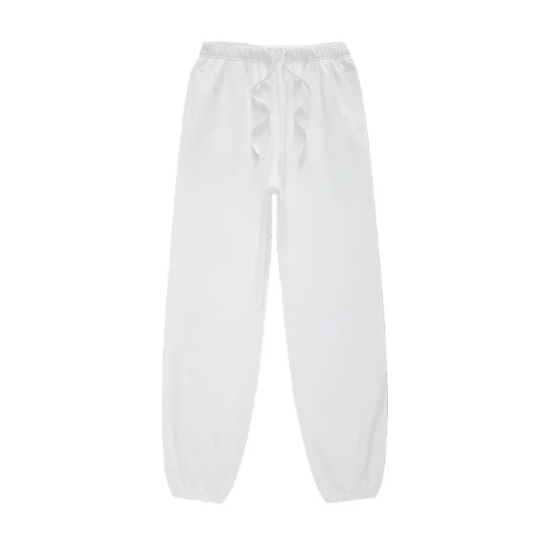 Neutral Solid Color Jogger Sweatpants