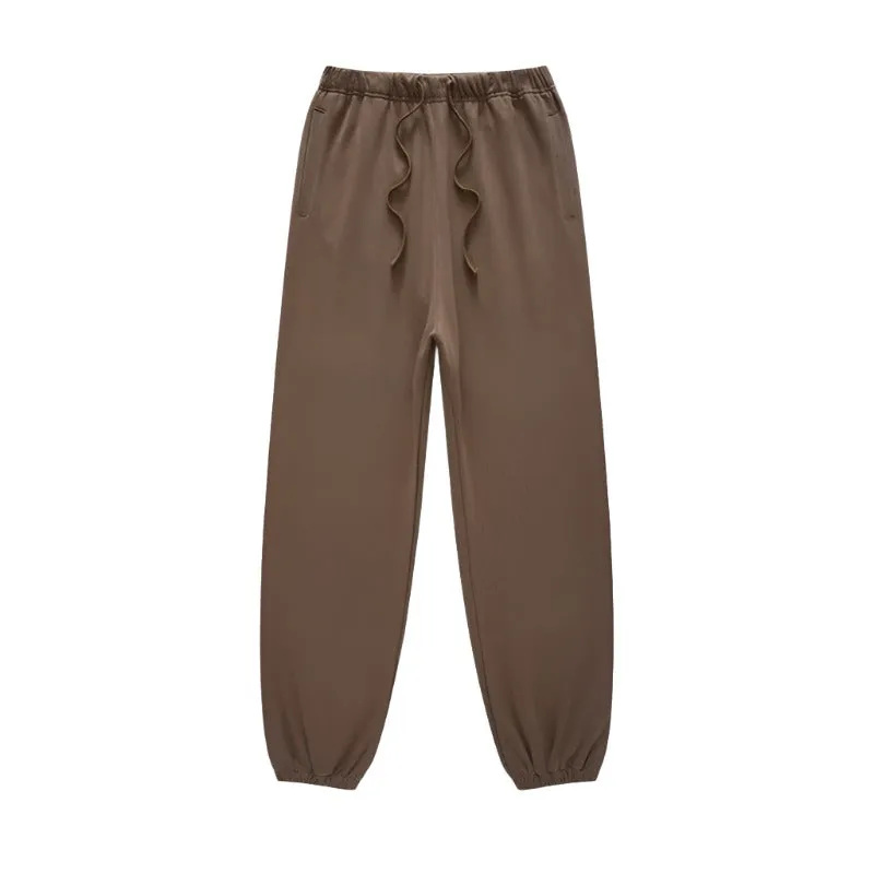 Neutral Solid Color Jogger Sweatpants