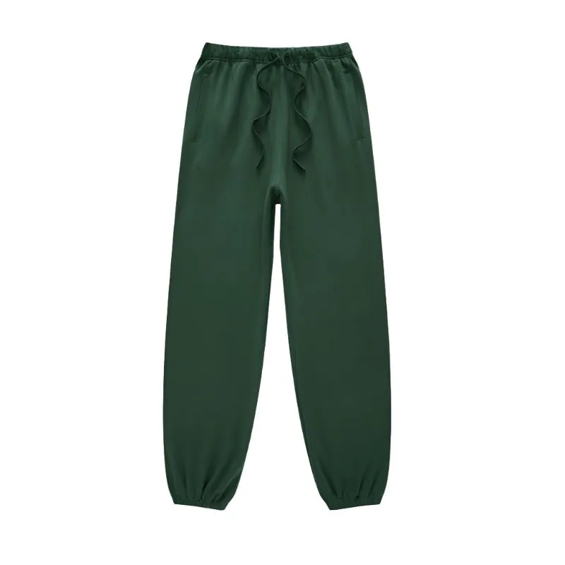 Neutral Solid Color Jogger Sweatpants
