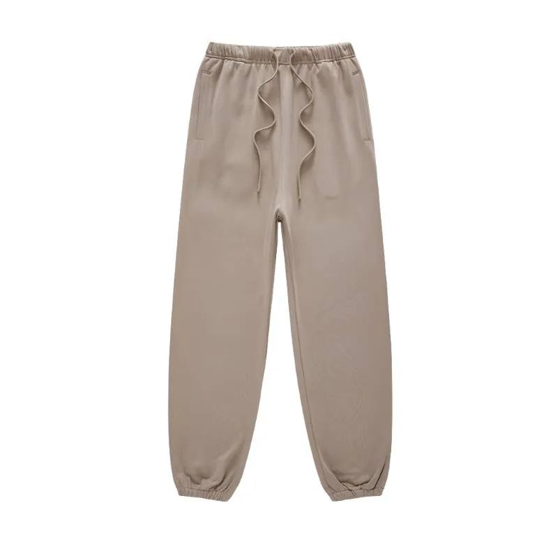 Neutral Solid Color Jogger Sweatpants