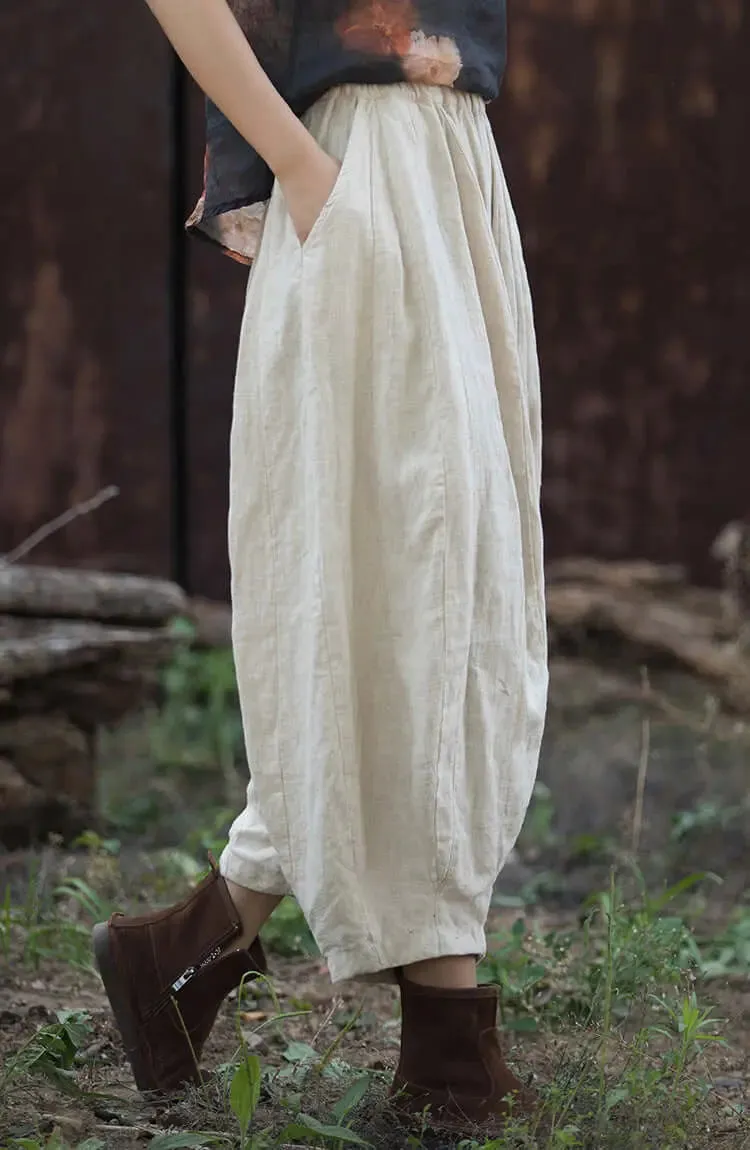 New Retro Casual Linen Pants for Spring Women's Fashion