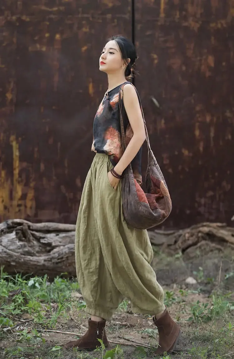New Retro Casual Linen Pants for Spring Women's Fashion