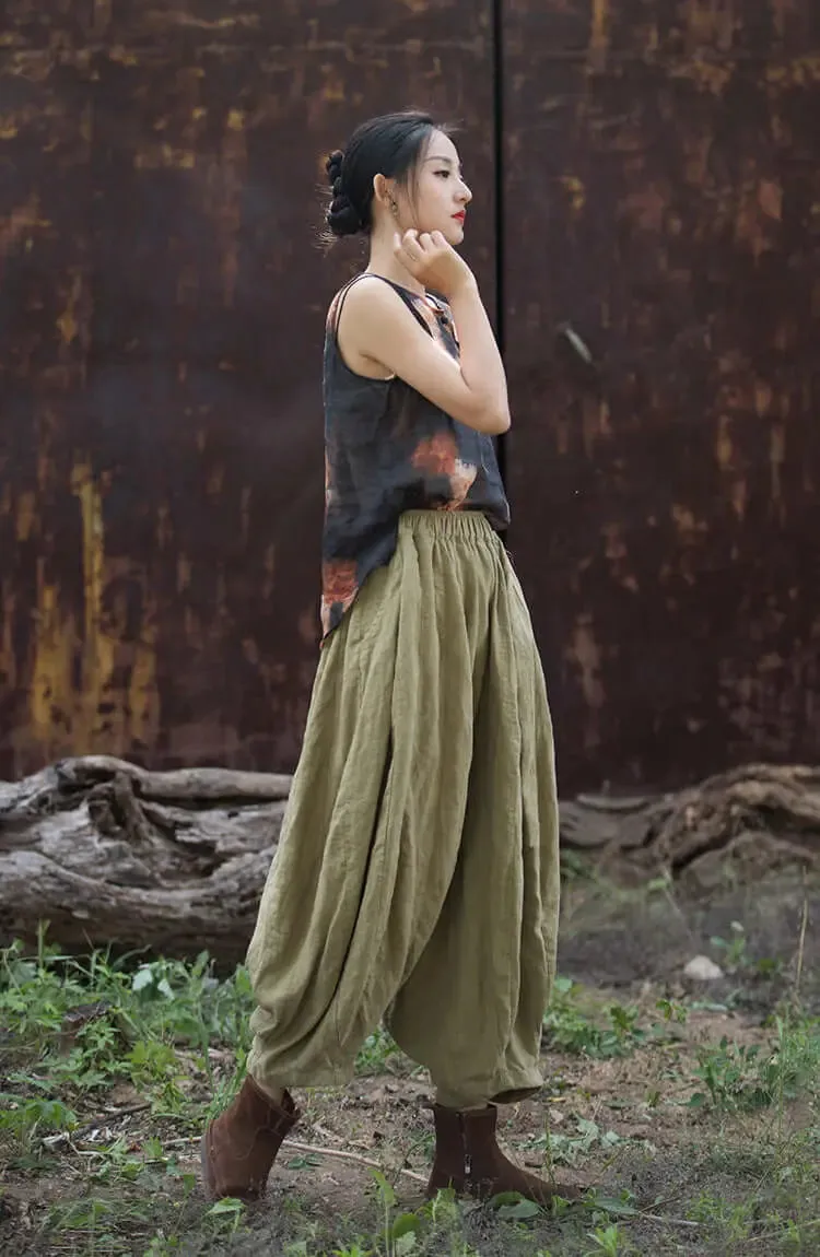 New Retro Casual Linen Pants for Spring Women's Fashion