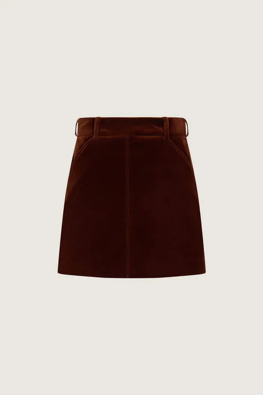 NOVA NOISETTE VELVET SKIRT
