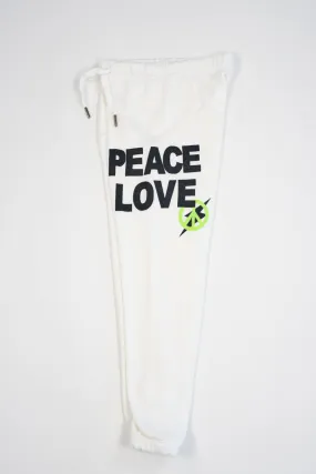 Peace Love White Sweatpants