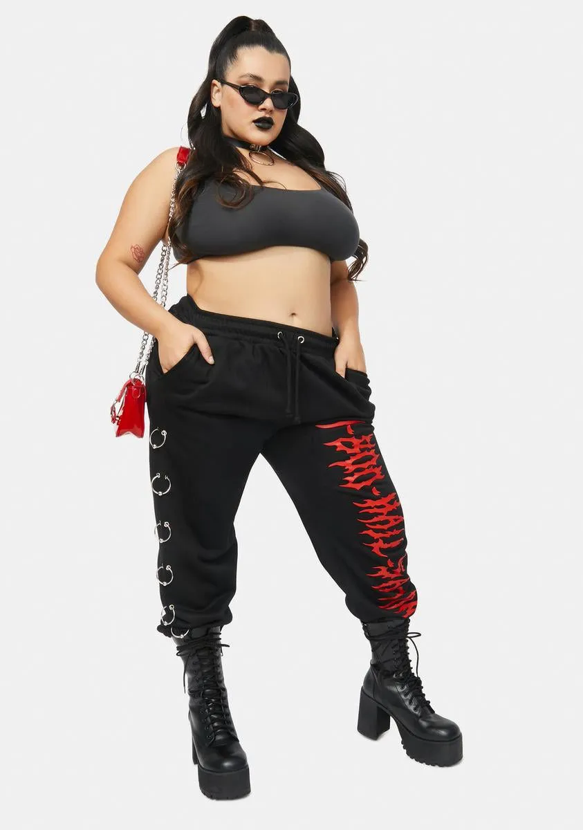 Plus Gates Of Hell Pierced Sweatpants