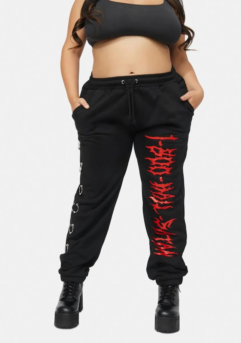 Plus Gates Of Hell Pierced Sweatpants