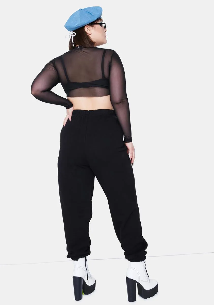 Plus Gray Butterfly Jogger Sweatpants
