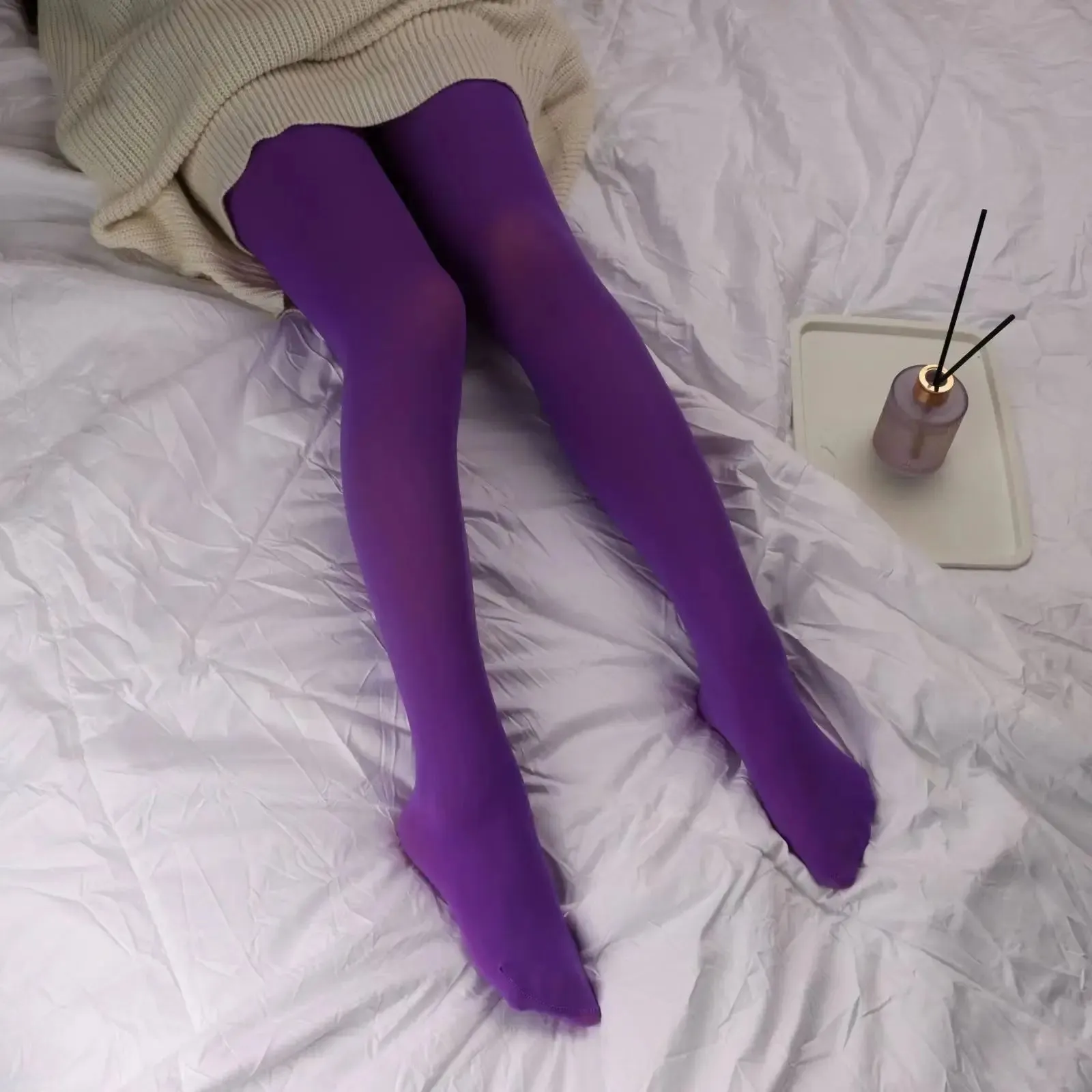 Plus Size High Elastic Tights Spring Autumn Stockings in Candy Colors