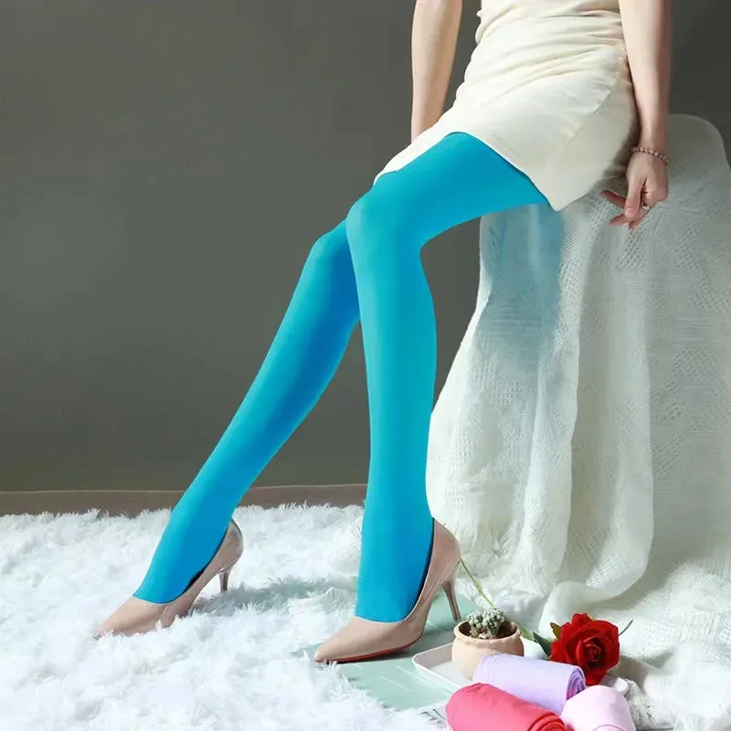 Plus Size High Elastic Tights Spring Autumn Stockings in Candy Colors