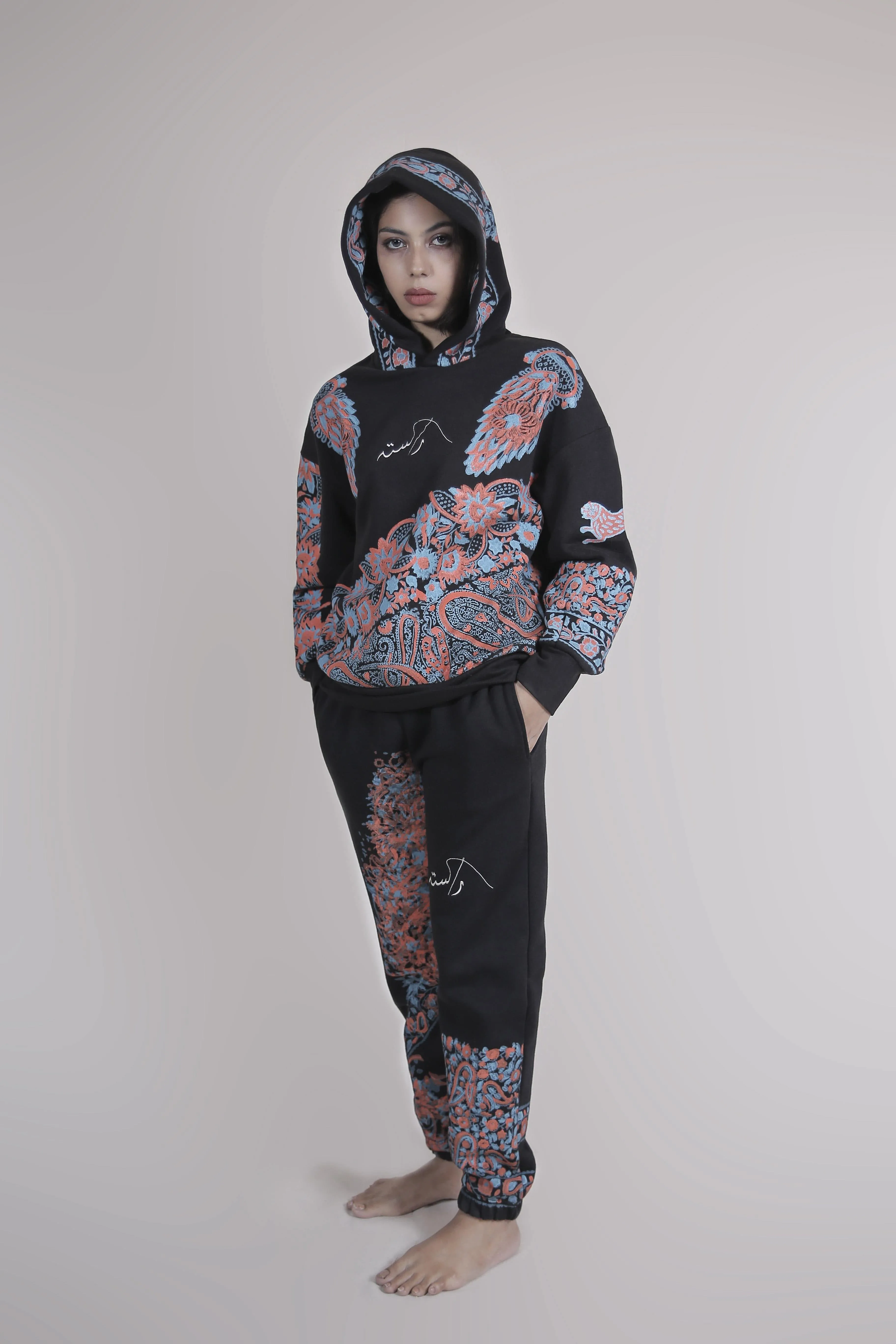 Psychedelic Block-Print Sweatpants