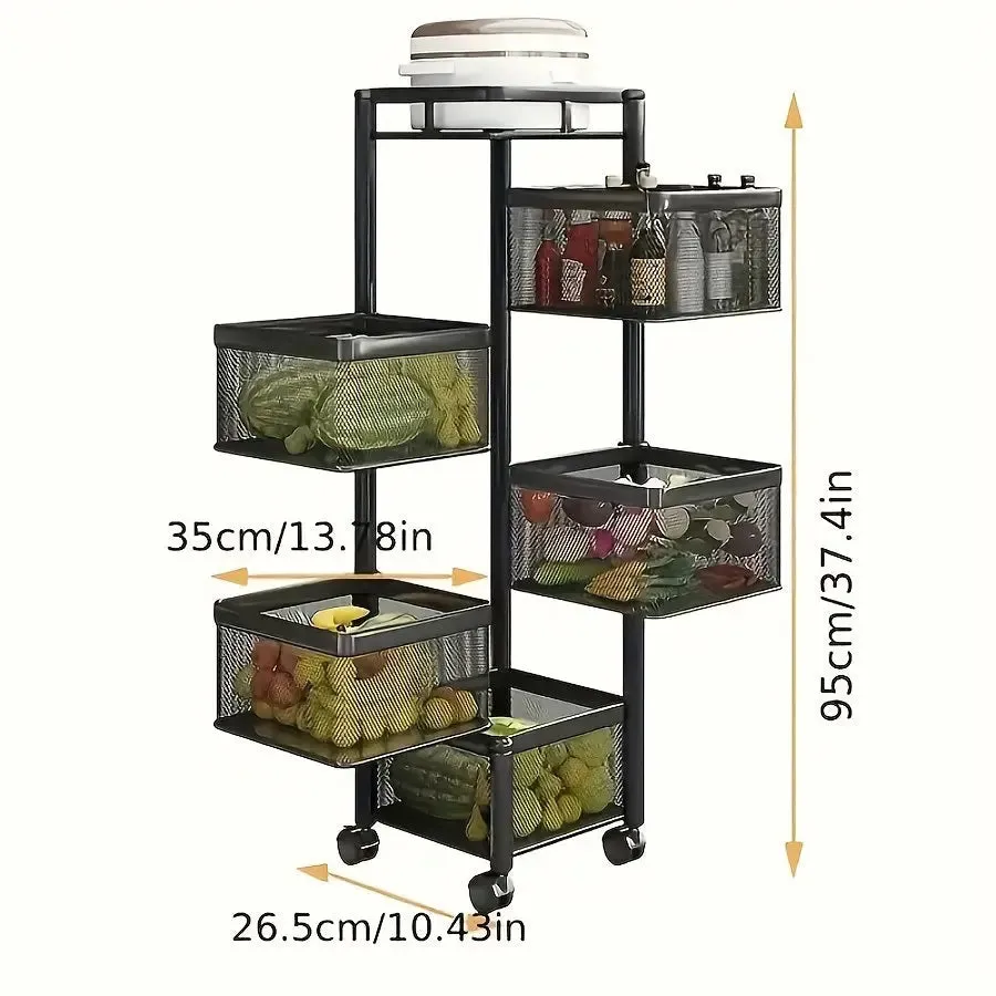 Rotating Shelf - 5 Tier Kitchen Storage