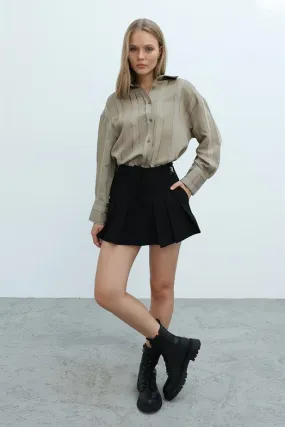 RYN Pleated Shorts Skirt - Black - Simojovel de Allende