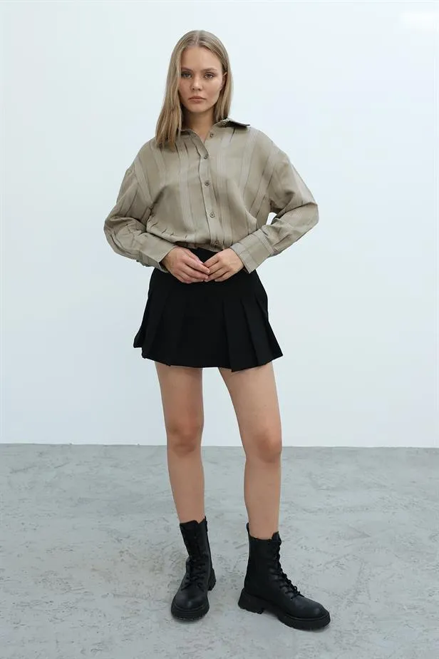 RYN Pleated Shorts Skirt - Black - Simojovel de Allende
