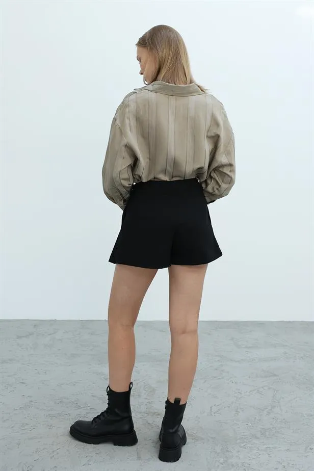 RYN Pleated Shorts Skirt - Black - Simojovel de Allende