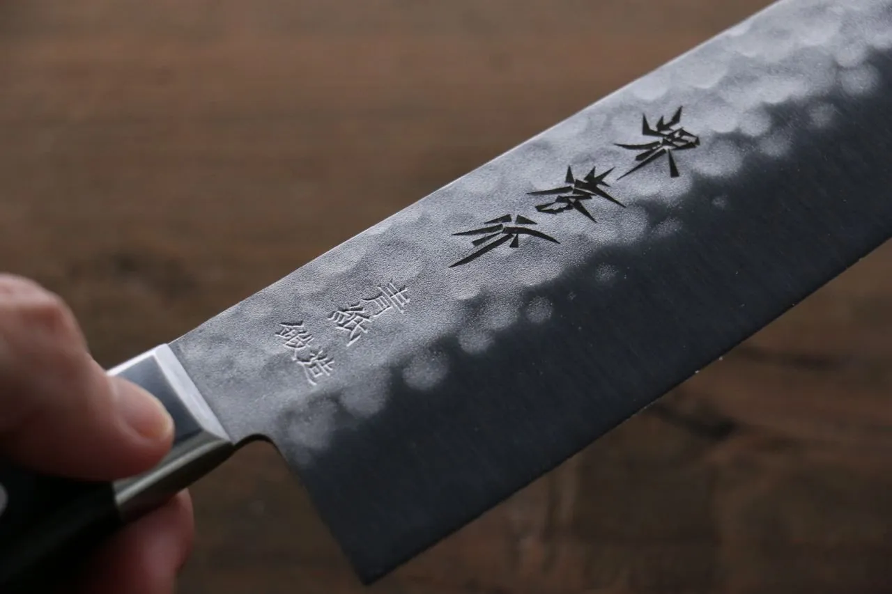 Sakai Takayuki Blue Steel Hammered 3 Layer Santoku 180mm