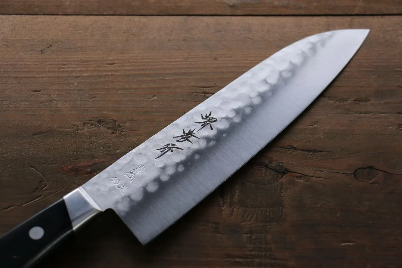 Sakai Takayuki Blue Steel Hammered 3 Layer Santoku 180mm