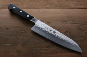 Sakai Takayuki Blue Steel Hammered 3 Layer Santoku 180mm