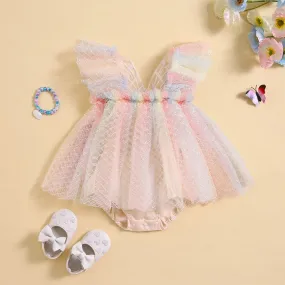 Scale Print Butterfly Rainbow Romper