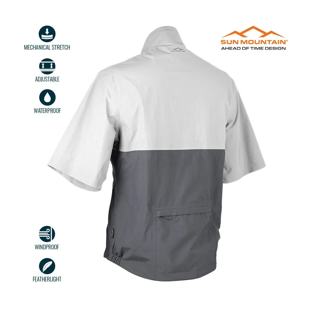 Sun Mountain Monsoon Waterproof Short-Sleeve Pullover - White / Cadet