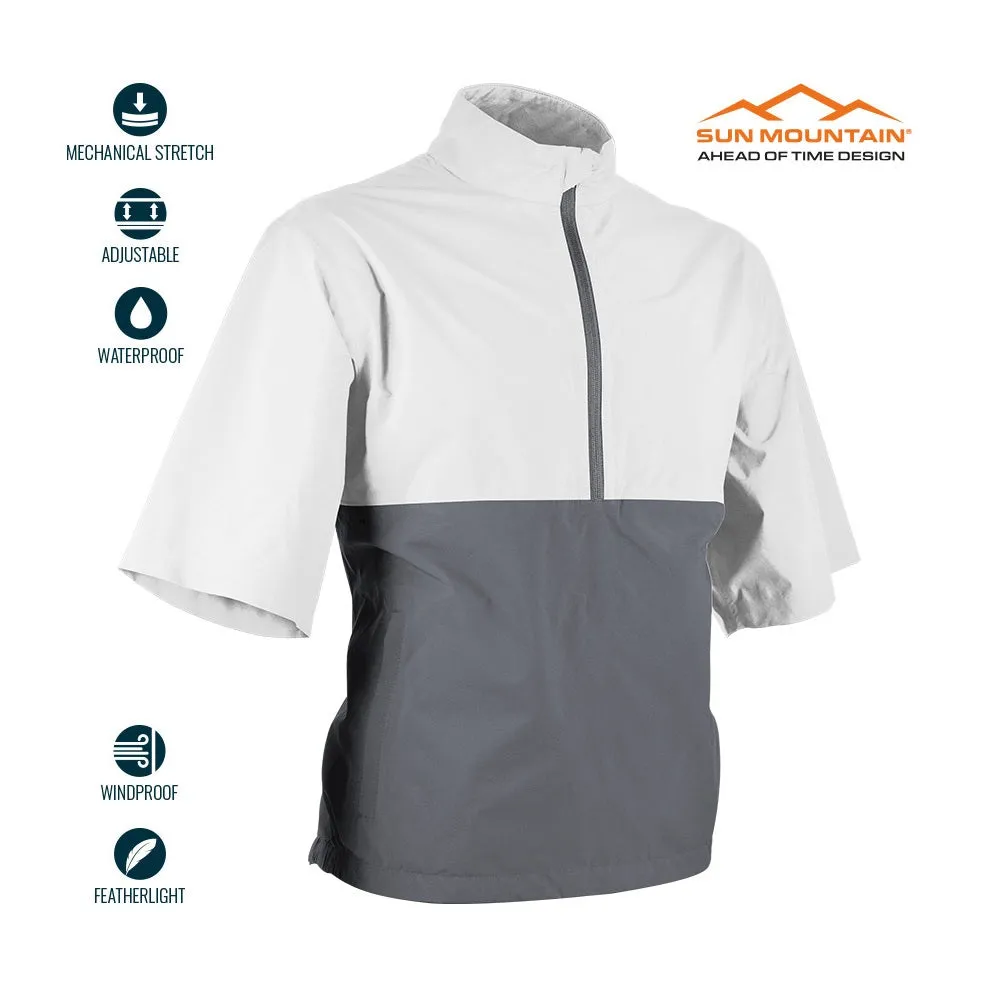 Sun Mountain Monsoon Waterproof Short-Sleeve Pullover - White / Cadet