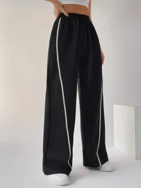SXV Bikercore Contrast Piping Elastic Waist Trackpants
