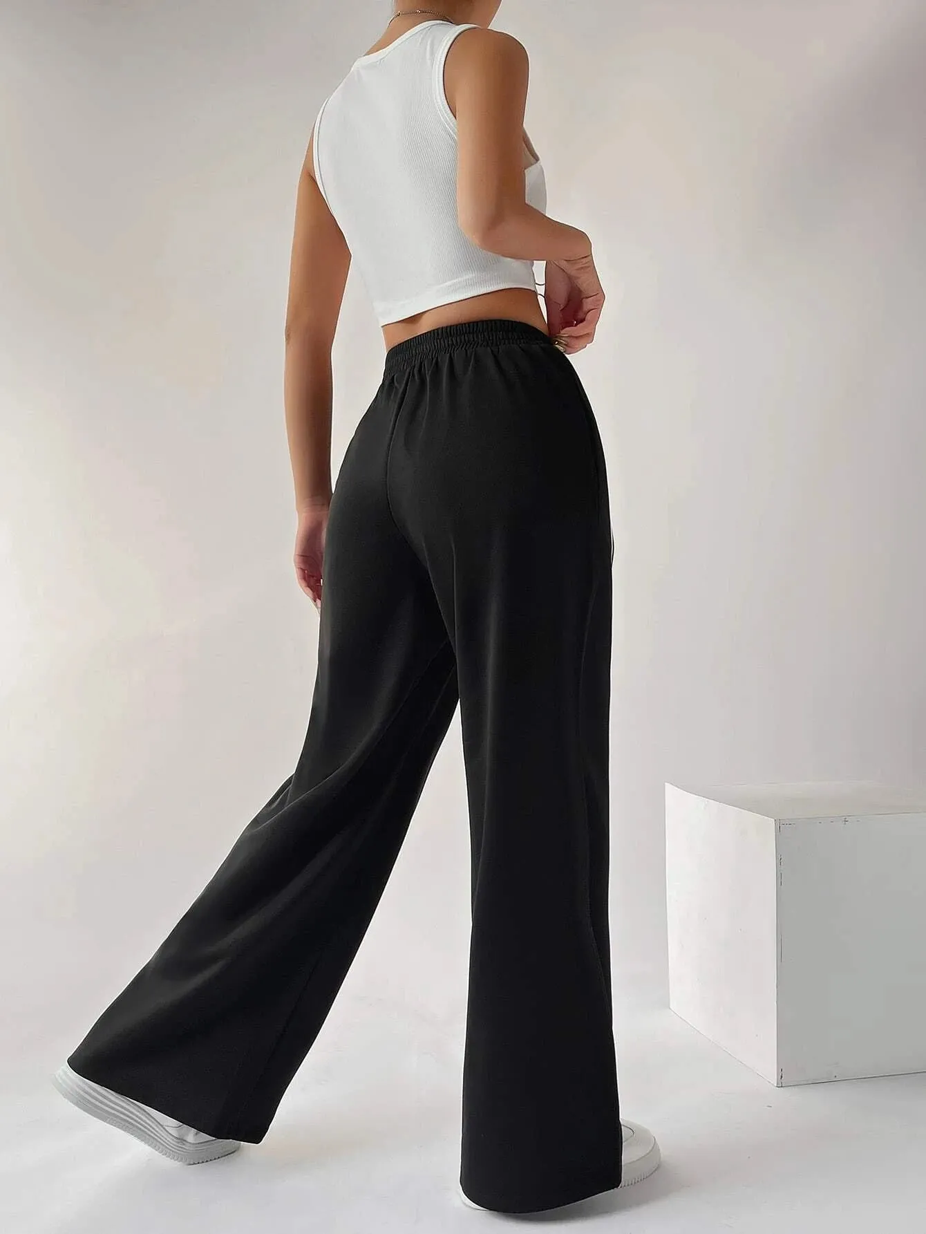 SXV Bikercore Contrast Piping Elastic Waist Trackpants