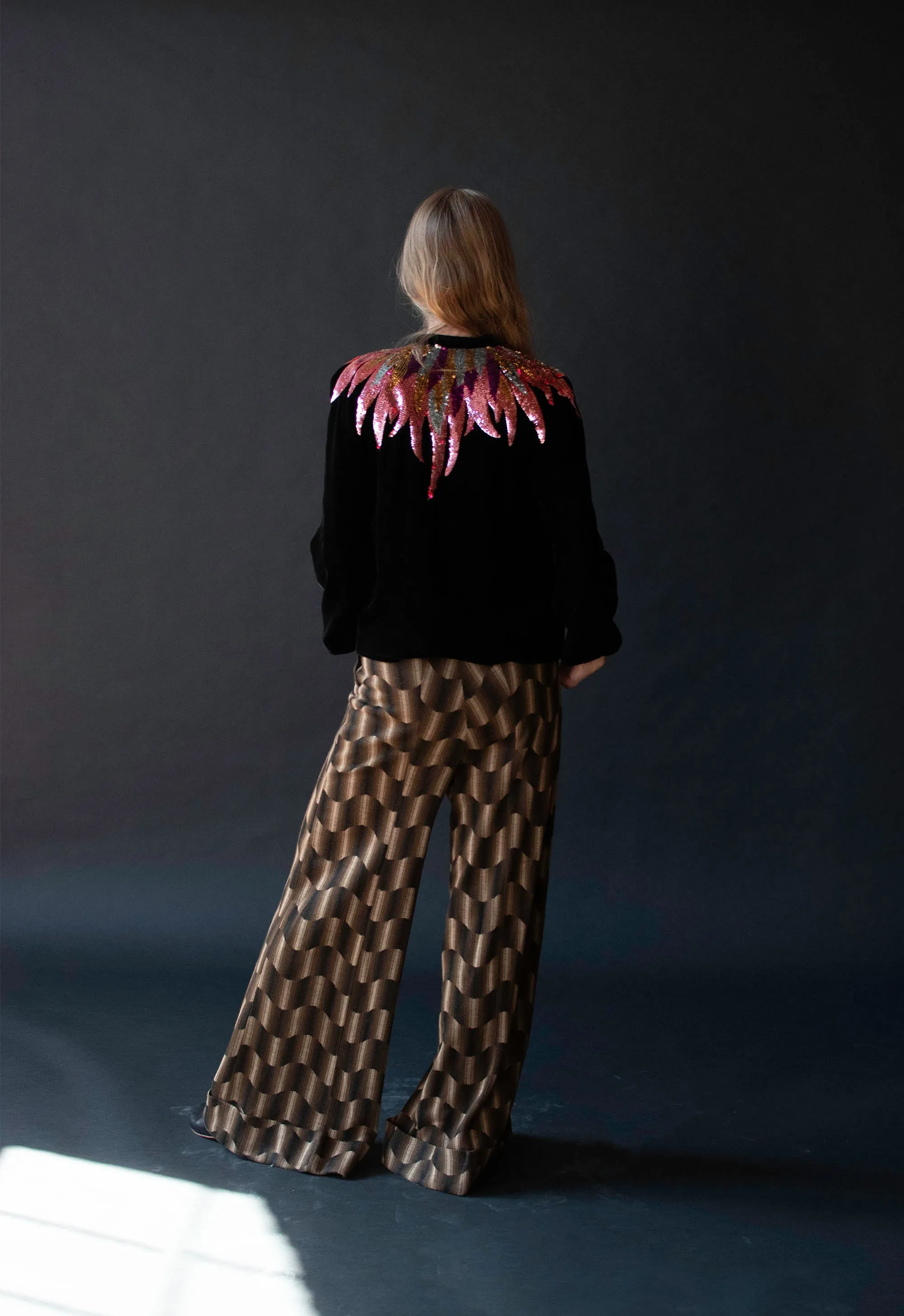 Velvet Jacket with Sequin Collar | Stephen Burrows