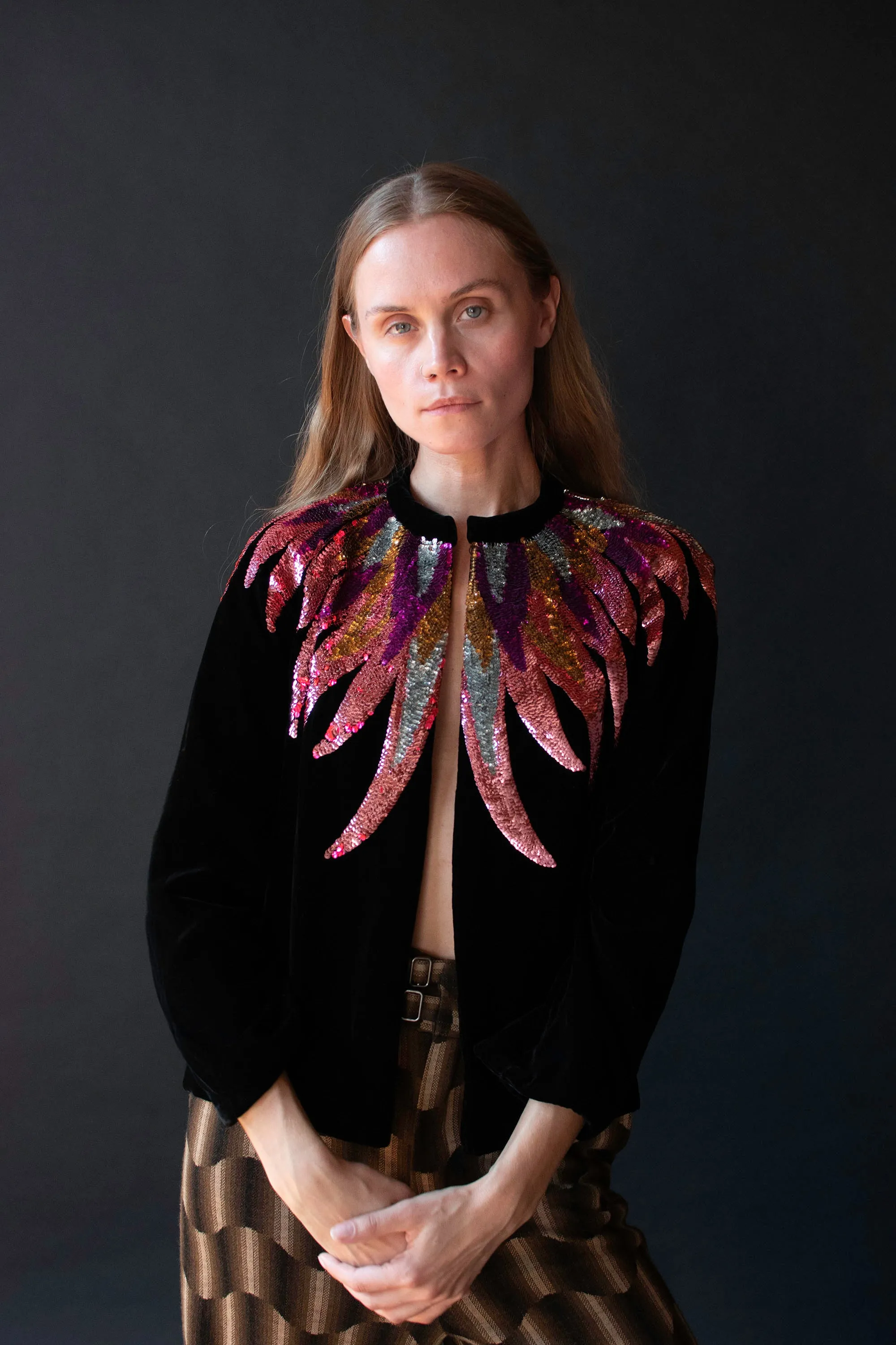 Velvet Jacket with Sequin Collar | Stephen Burrows