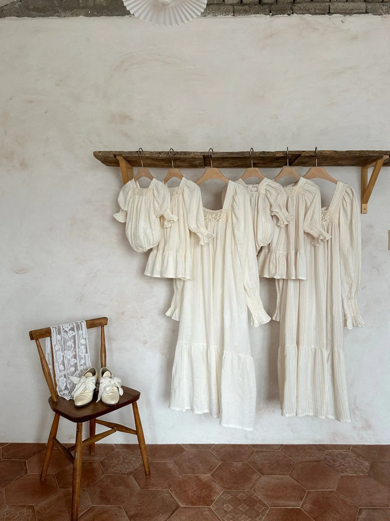 Vintage Puff Sleeve Romper | Beige Stripe