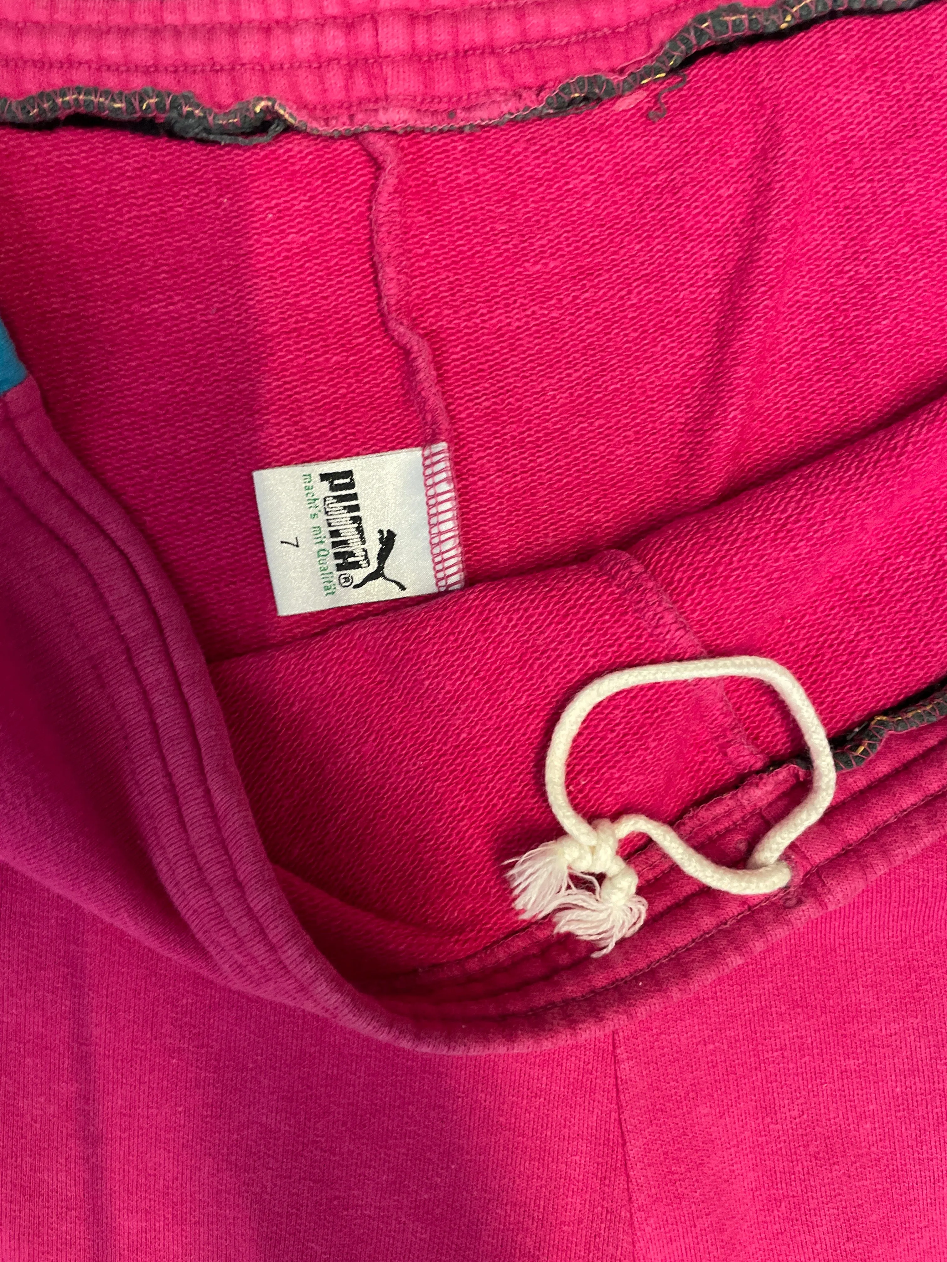 Vintage puma drawstring pink sweatpant with blue stripe