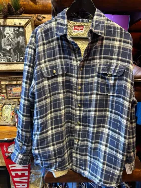 Vintage Wrangler Sherpa Lined Lighweight Flannel Jacket, Large