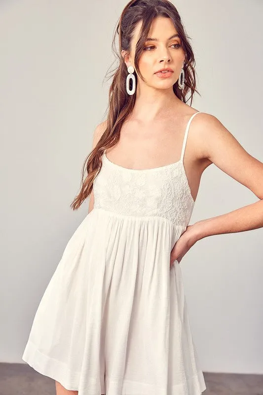 White Cotton Jacquard Contrast Detail Shorts Romper
