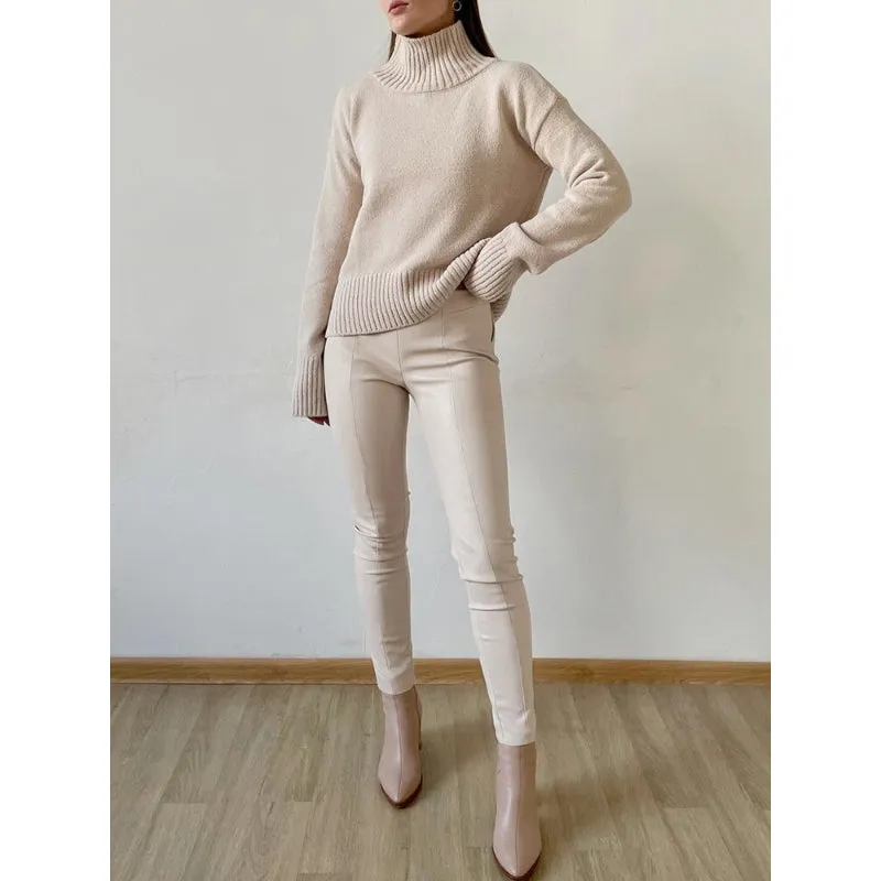 Women's Classic Tight Faux Leather Pants