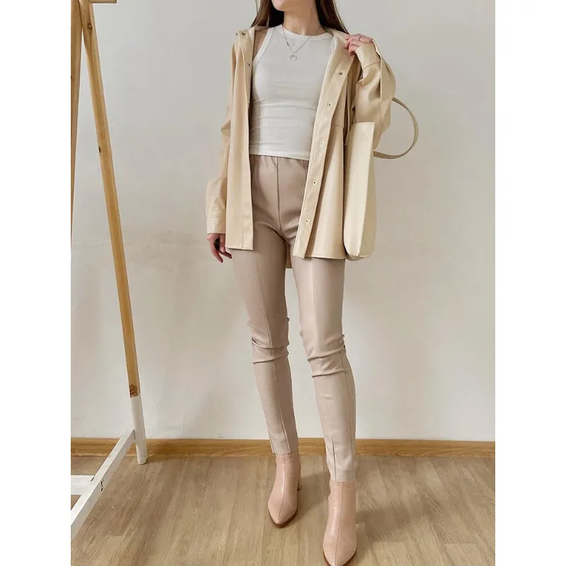 Women's Classic Tight Faux Leather Pants