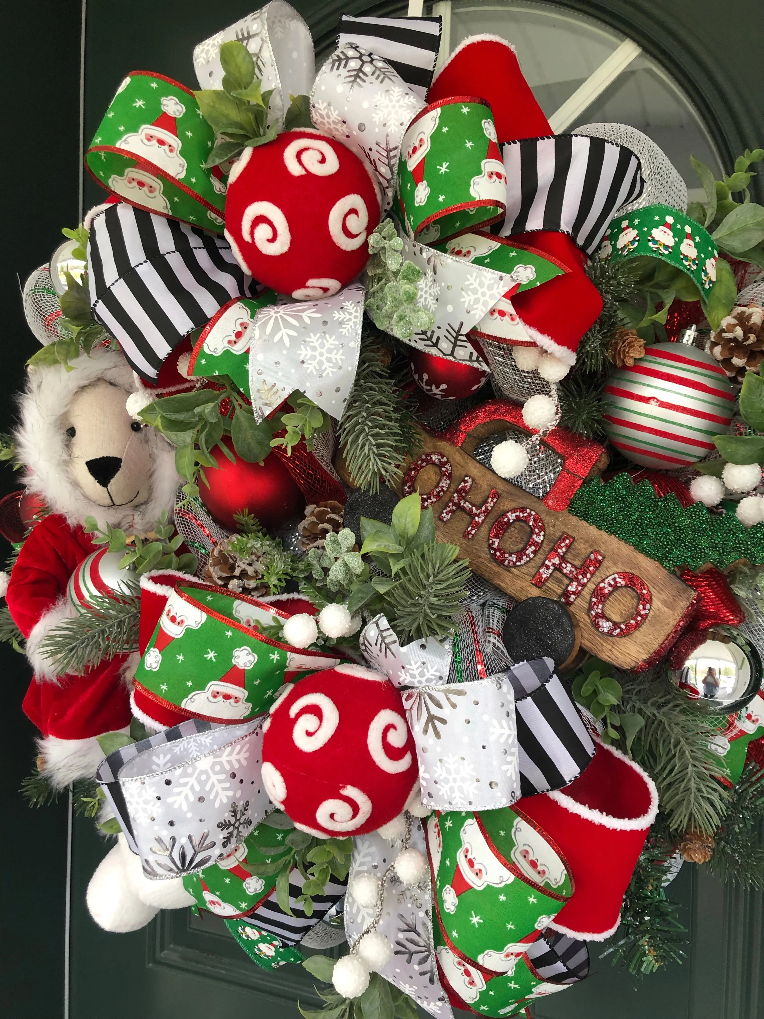 XL Christmas Teddy Bear and Truck Wreath