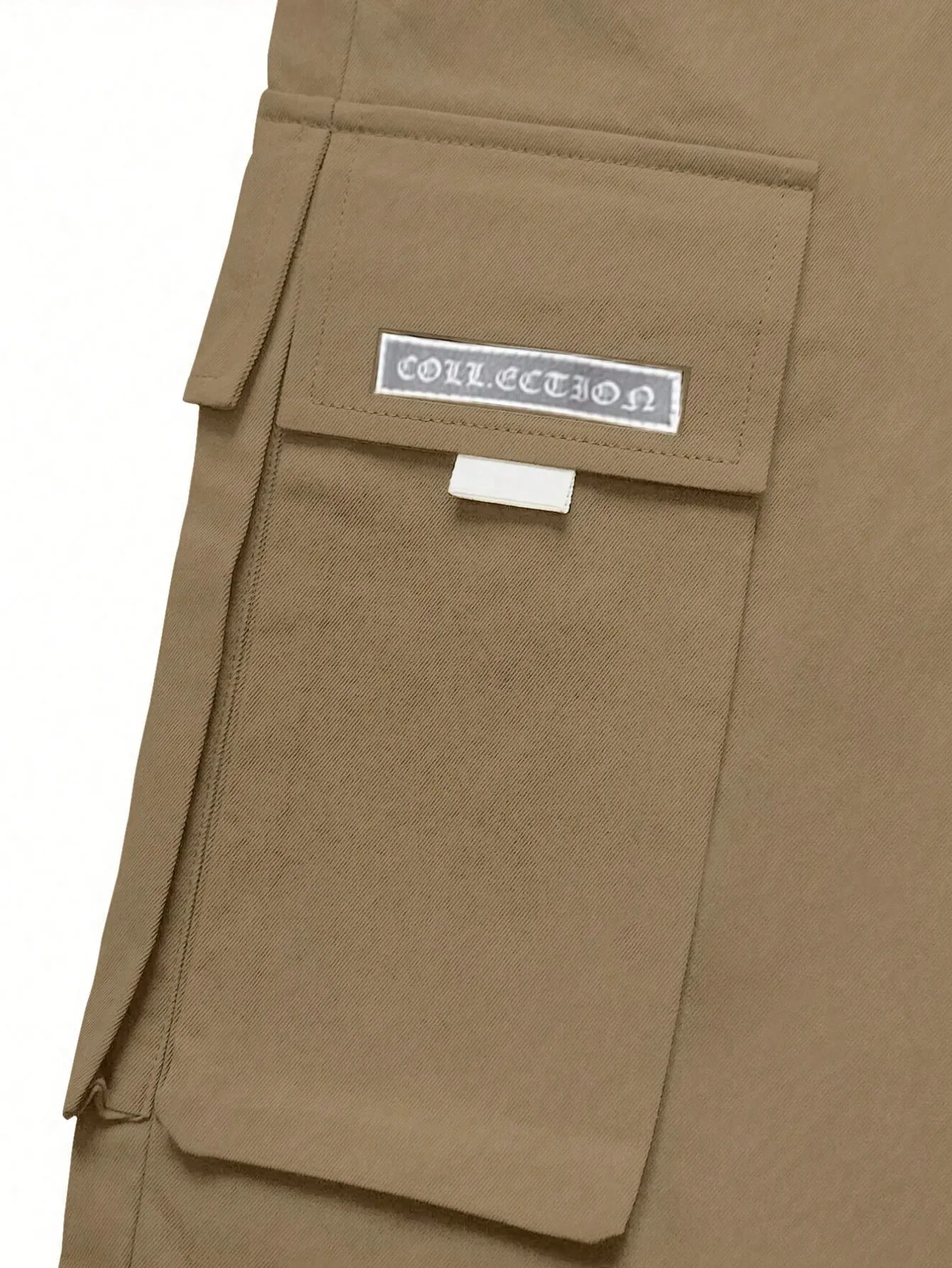 Yemwry Men Letter Graphic Flap Pocket Drawstring Waist Cargo Pants