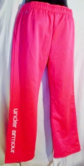 Youth Girls UNDER ARMOUR Sweatpants Athletic Workout Yoga Pants NEON PINK XL