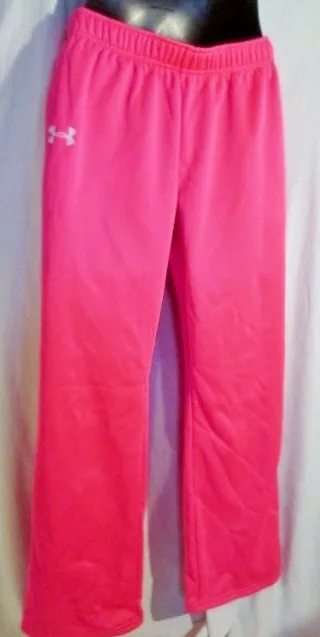 Youth Girls UNDER ARMOUR Sweatpants Athletic Workout Yoga Pants NEON PINK XL